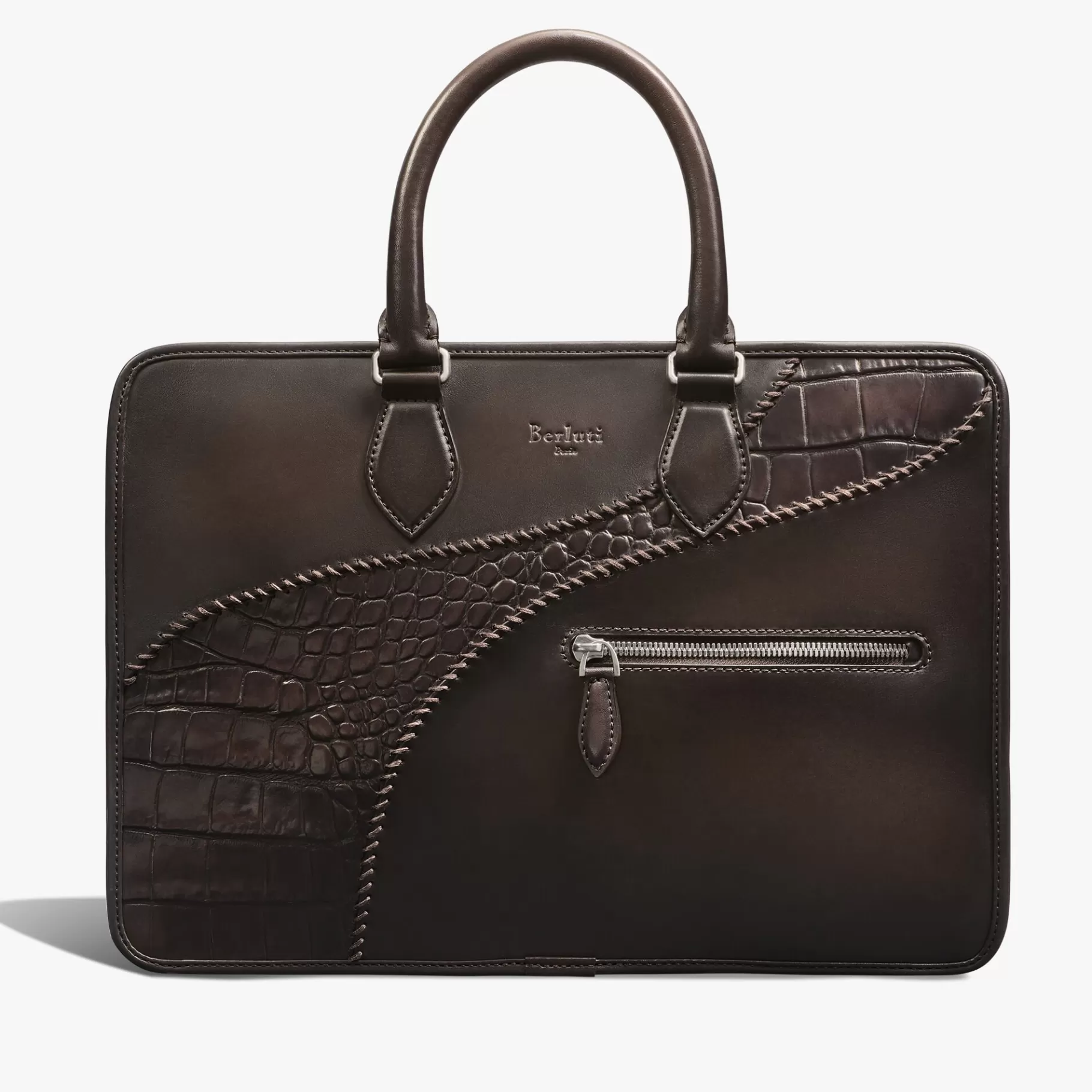 Cartable Un Jour Mini en cuir de veau et d'alligator | Berluti Cheap