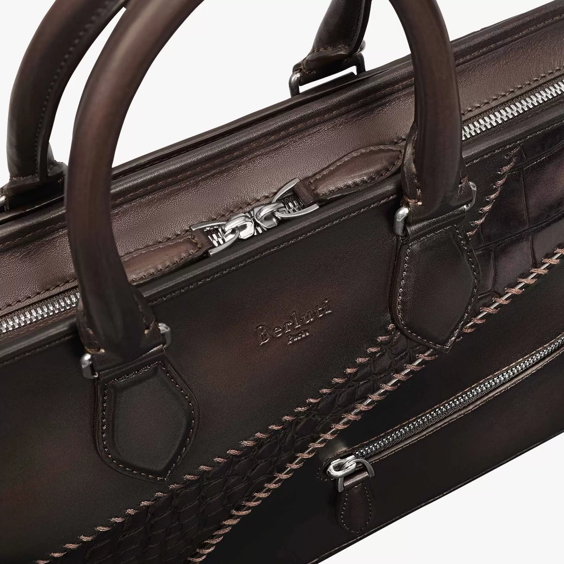 Cartable Un Jour Mini en cuir de veau et d'alligator | Berluti Cheap