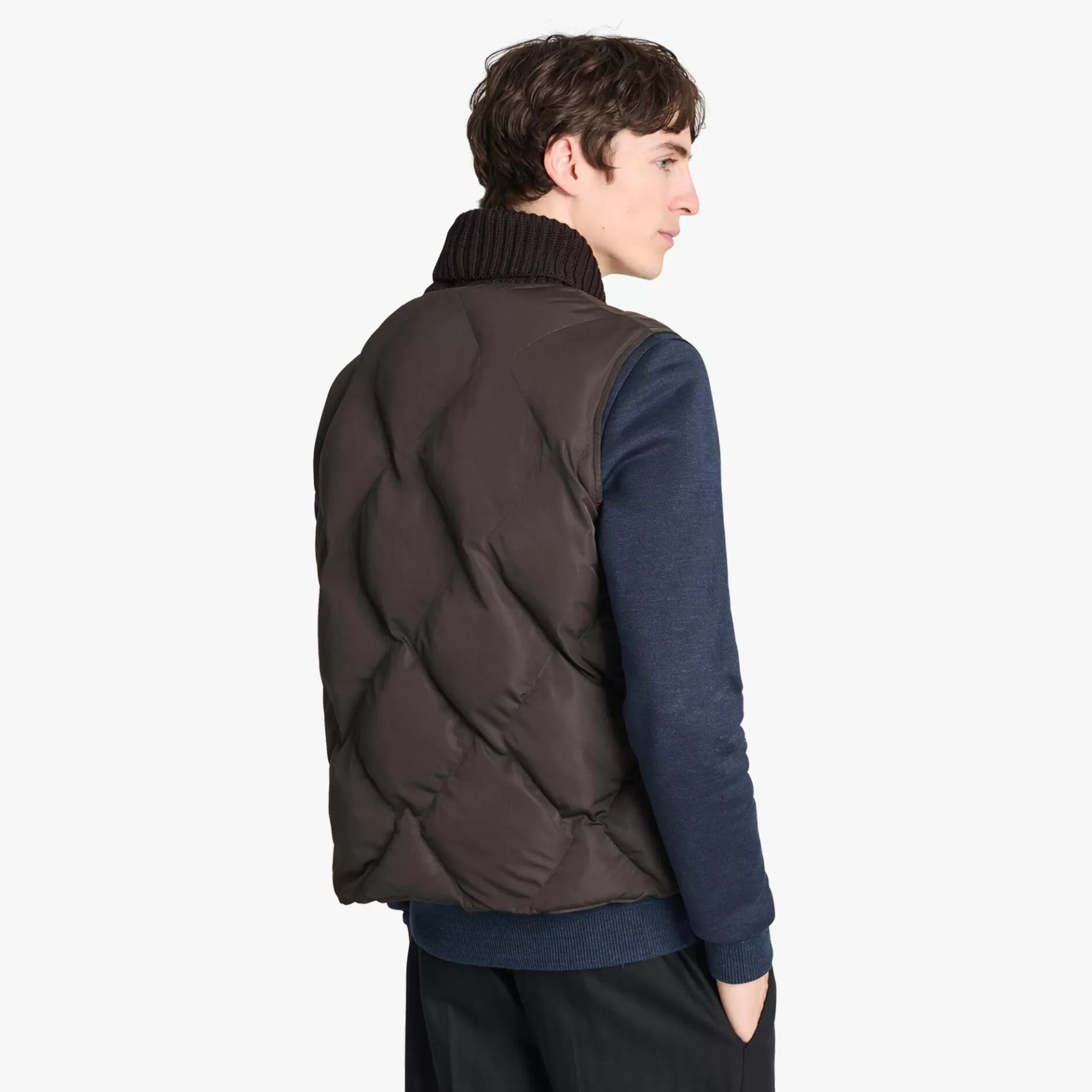 Doudoune Sans Manches En Nylon Matelassé Avec Col En Maille | Berluti Shop