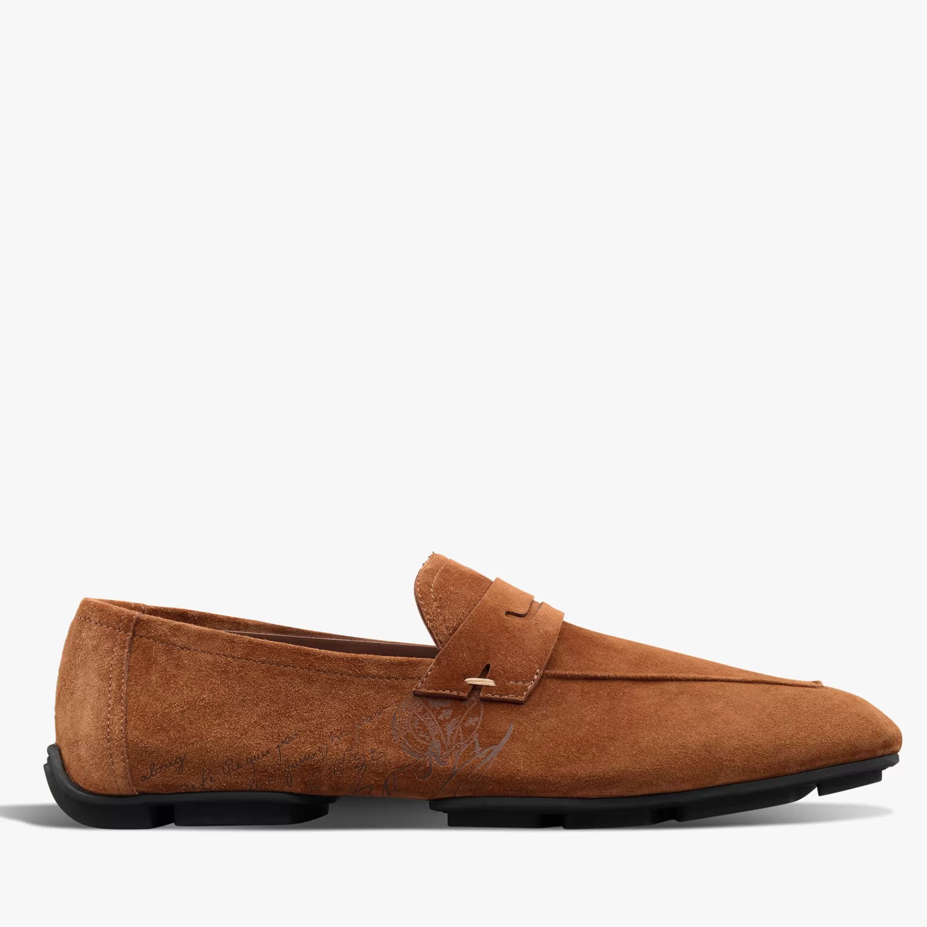 Mocassin Lorenzo Drive En Cuir De Veau Camoscio Scritto | Berluti New