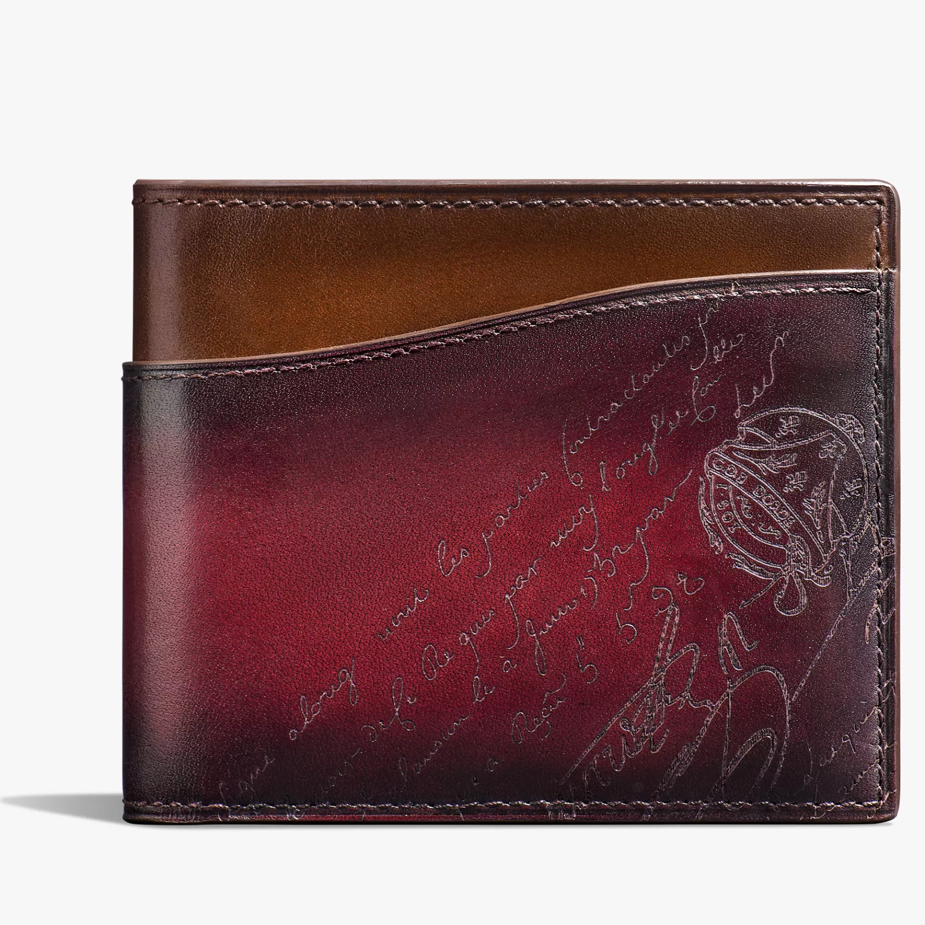 Portefeuille Compact Makore Slim En Cuir Scritto Dégradé | Berluti Cheap
