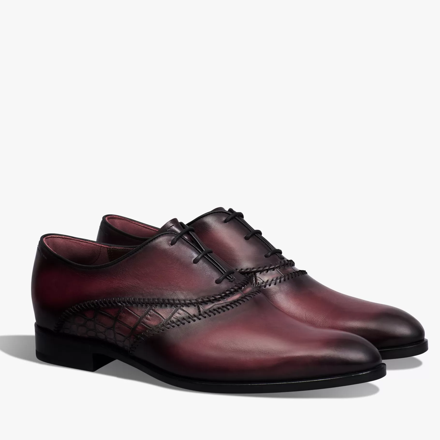 Richelieu Rapiécé-Reprisé en cuir et cuir d'alligator | Berluti Hot