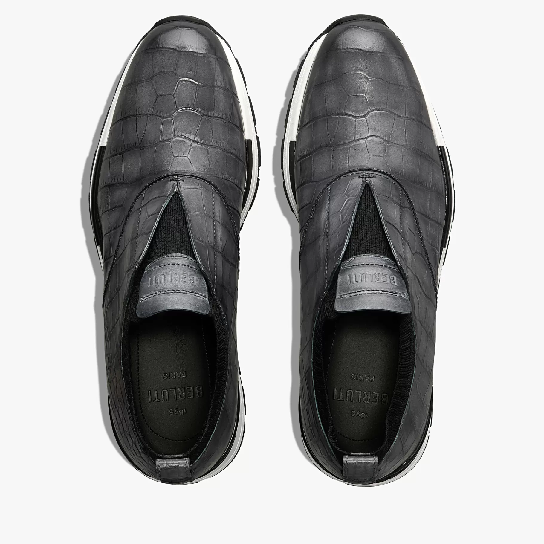Slip-on sneaker Fast Track En Cuir D'Alligator Et Cachemire | Berluti Shop